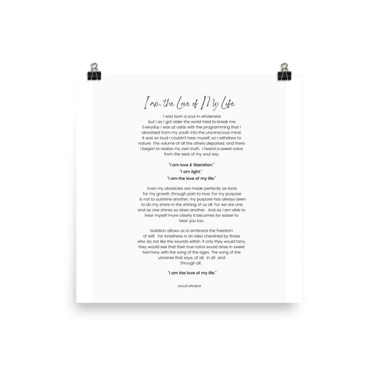 I Am The Love Of My Life Poem (Poster)