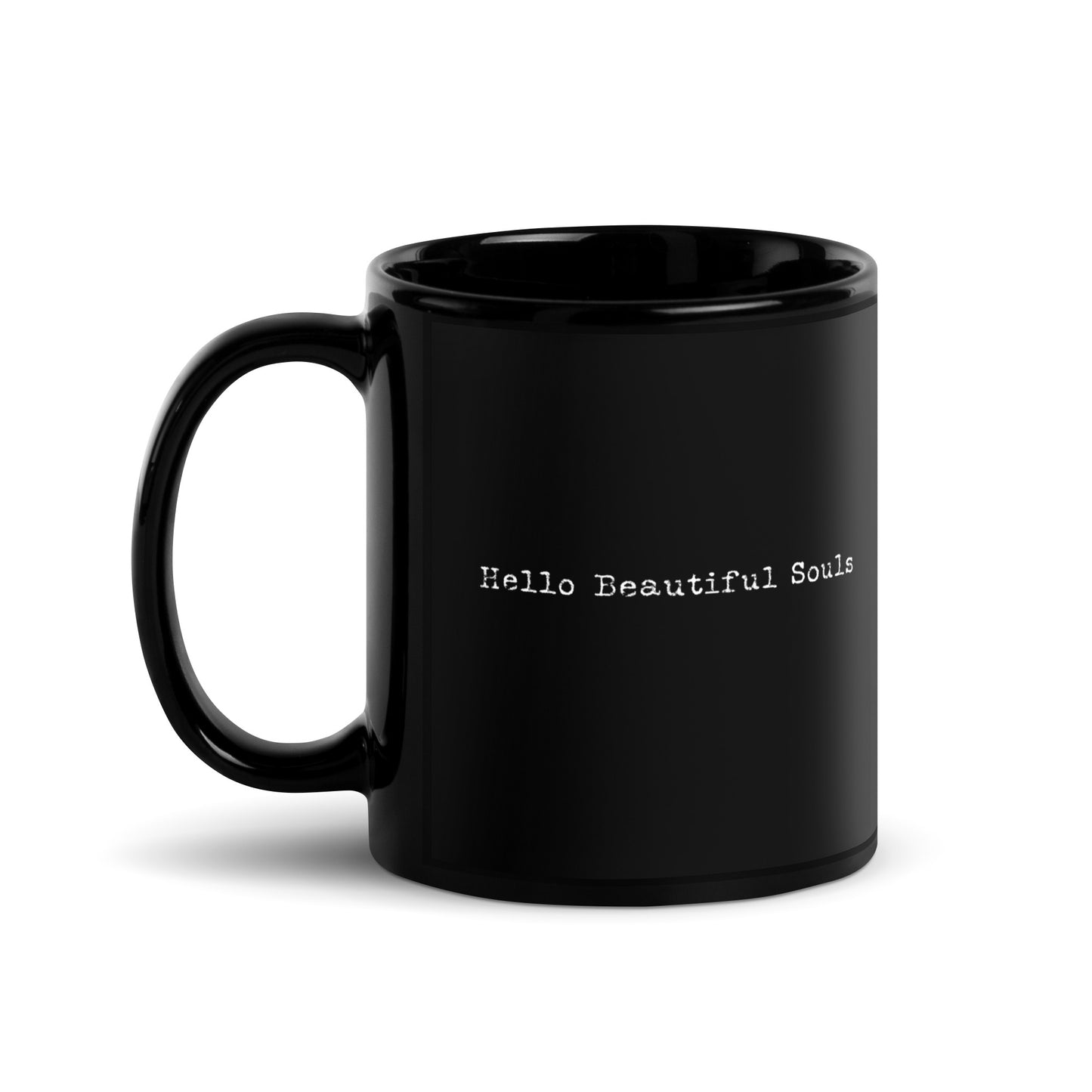 Hello Beautiful Souls Black Glossy Mug
