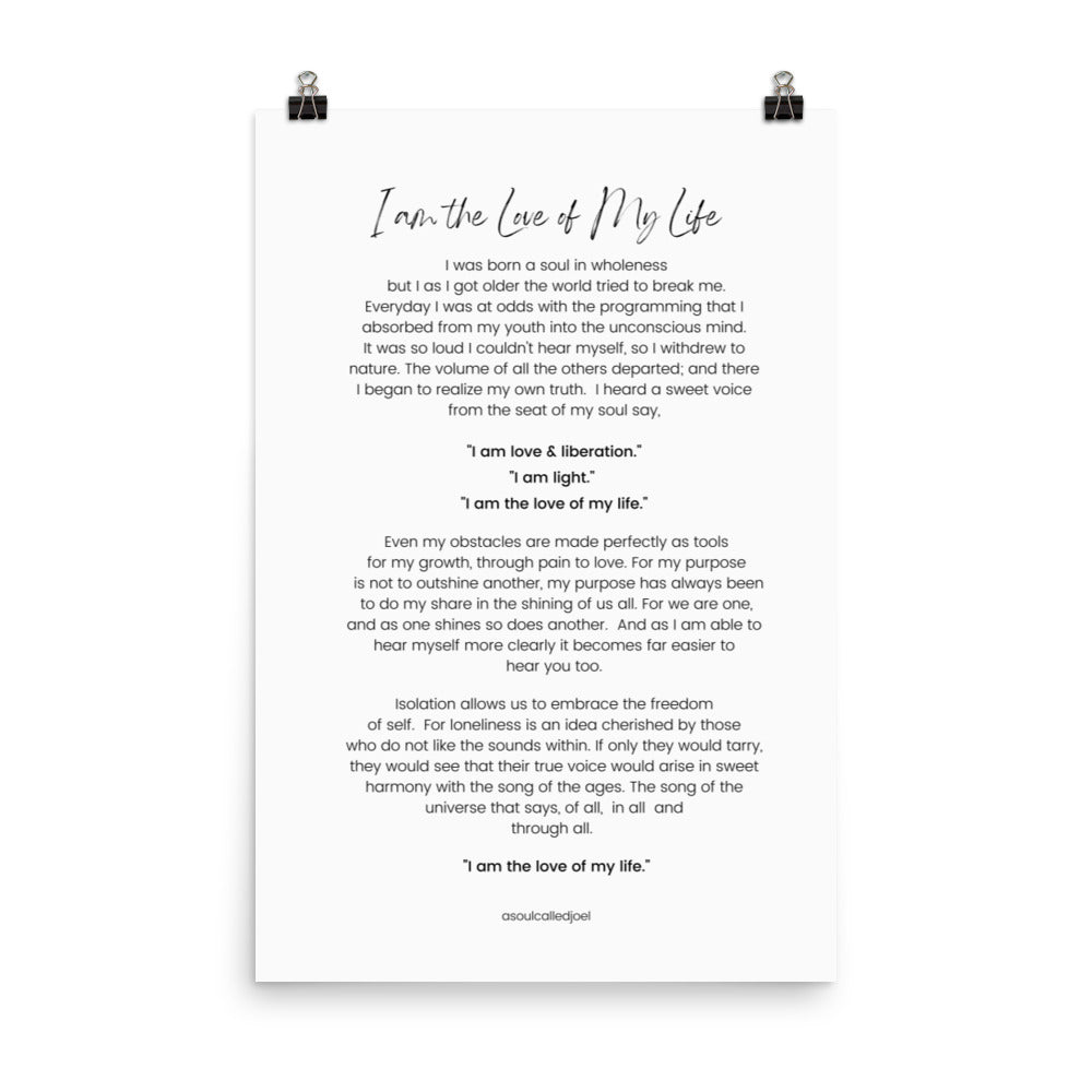 I Am The Love Of My Life Poem (Poster)