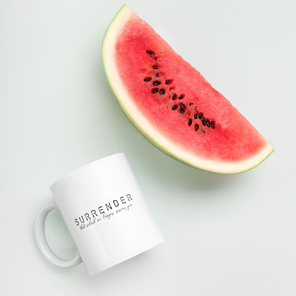 Surrender White glossy mug